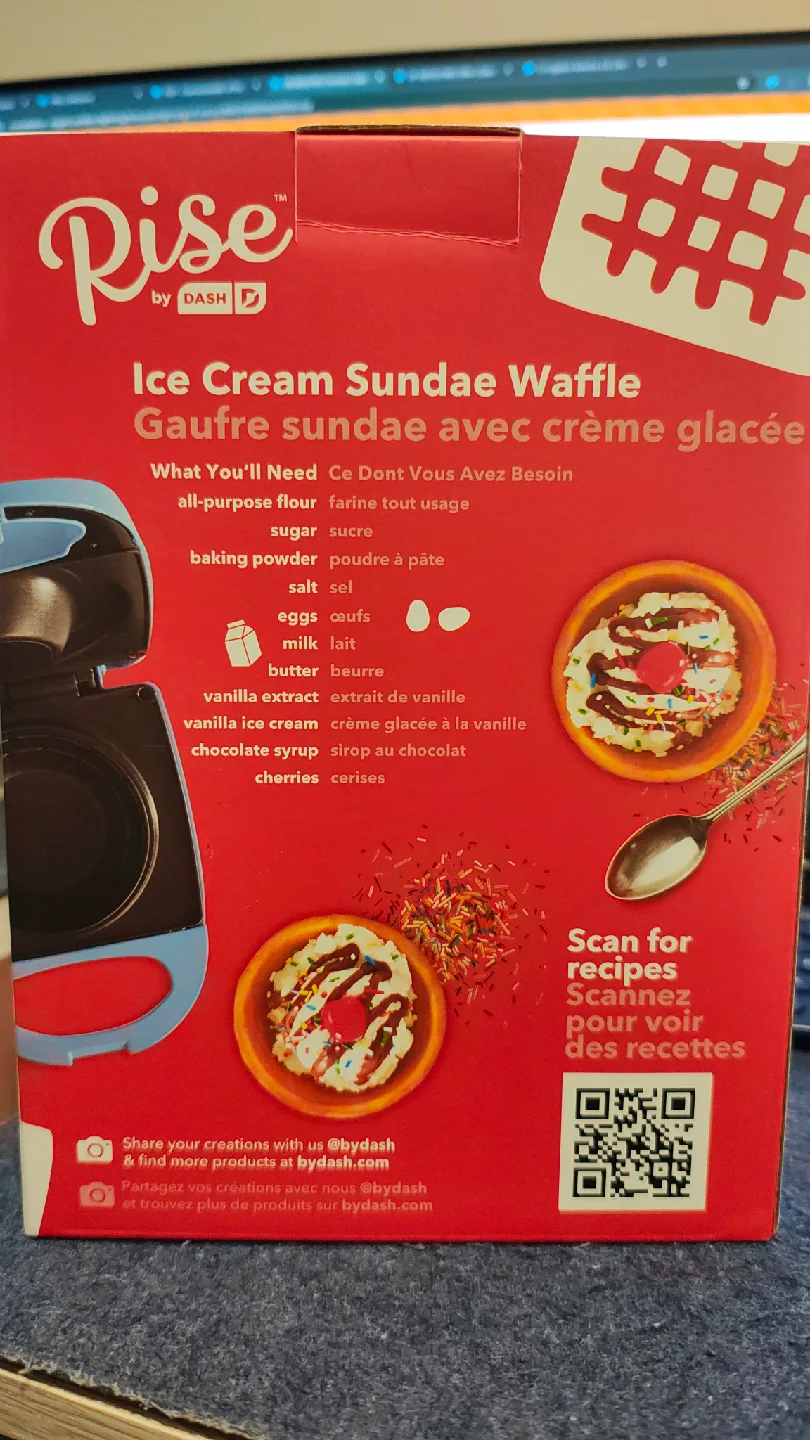 Rise by Dash Waffle Bowl Maker - New in Box! image indicator(2)