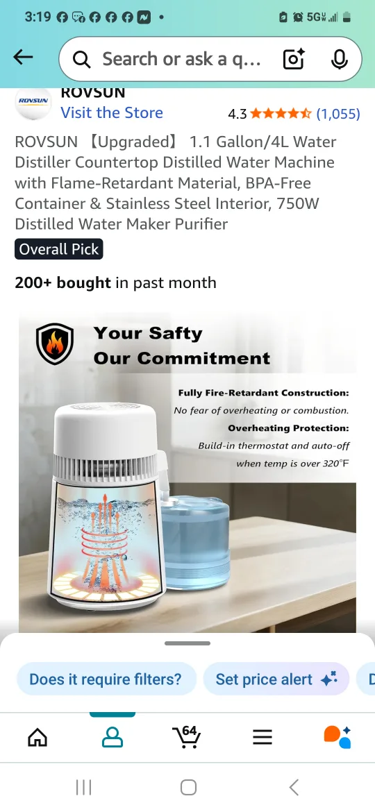 ROVSUN 1.1 Gallon/4L Water Distiller - New in Box! image indicator(2)