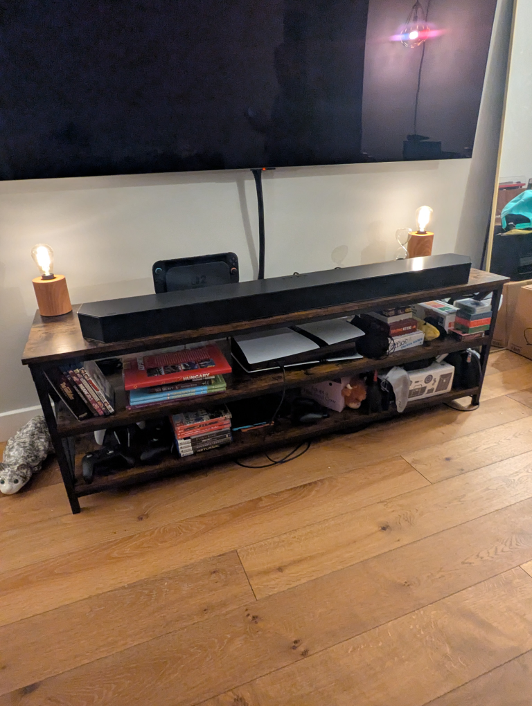 VASAGLE TV Stand, Rustic Brown