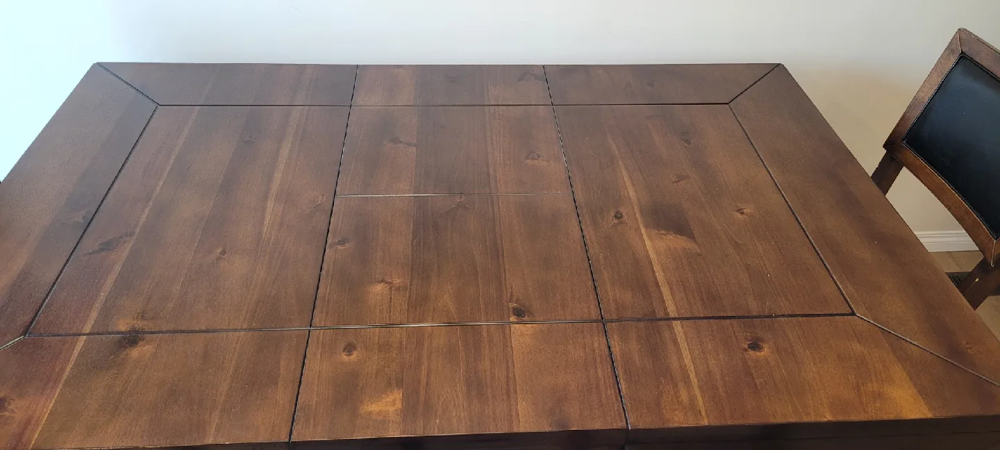 Extendable Solid Wood Dining Table with 4 Chairs image indicator(4)