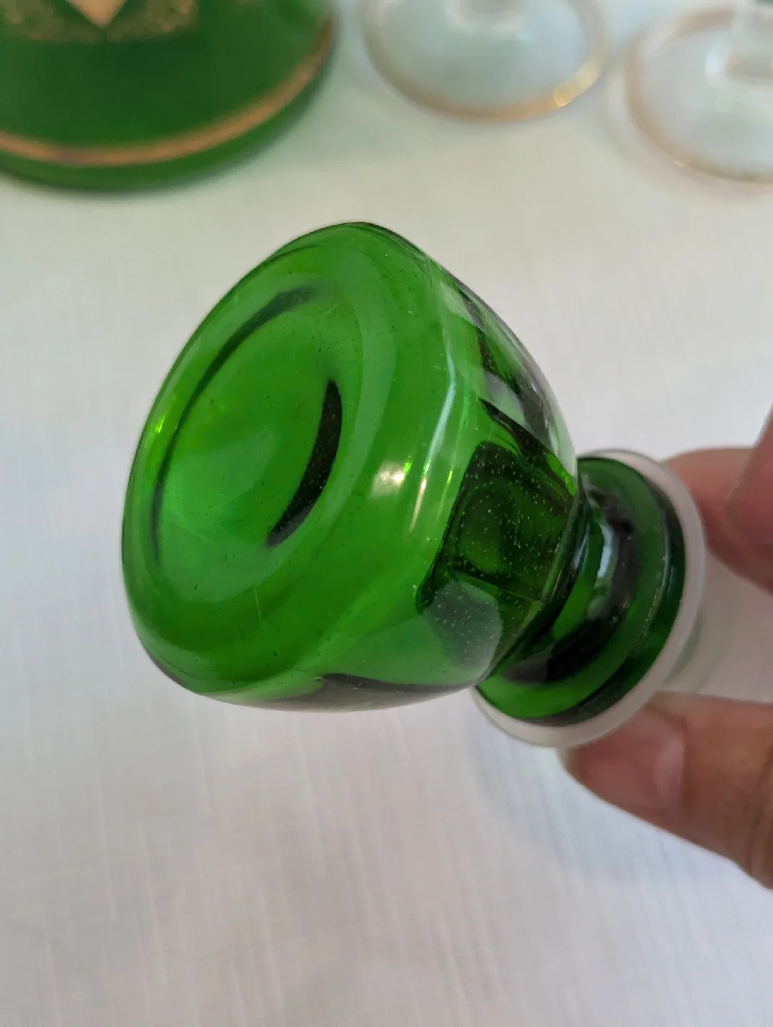 Green Glass Decanter Set with Card Suit Design 🥕 image indicator(9)