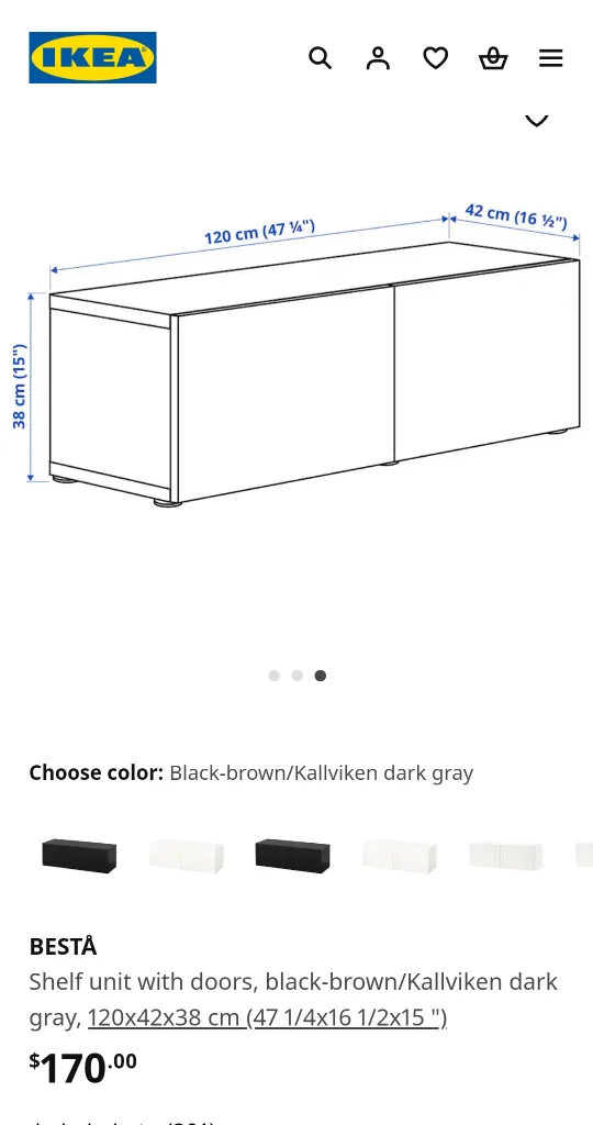 ➡️ IKEA BESTA Shelf Unit - Black-brown/Kallviken Dark Gray image indicator(5)
