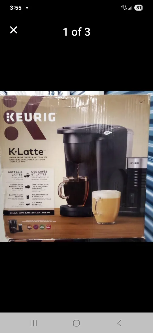 Keurig K-Latte Single Serve Coffee Maker with Frother - Black thumbnail