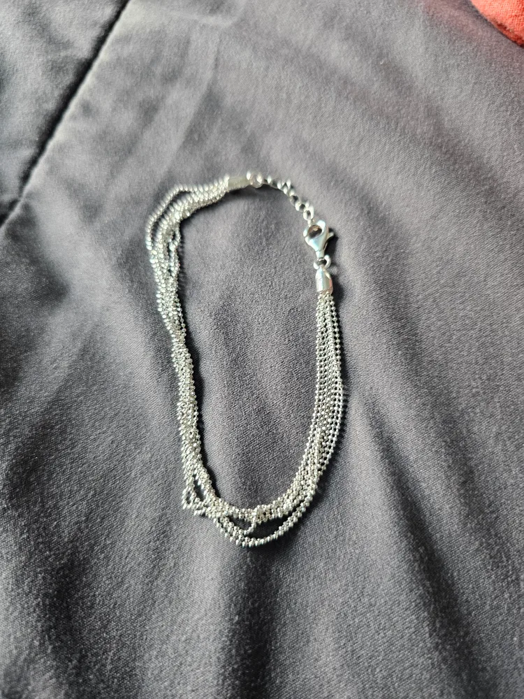 Silver Multi-Strand Bracelet stamped 925 Italy 4.25g thumbnail