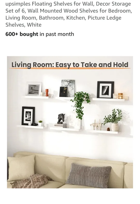 set of 6 floating shelves *new* thumbnail