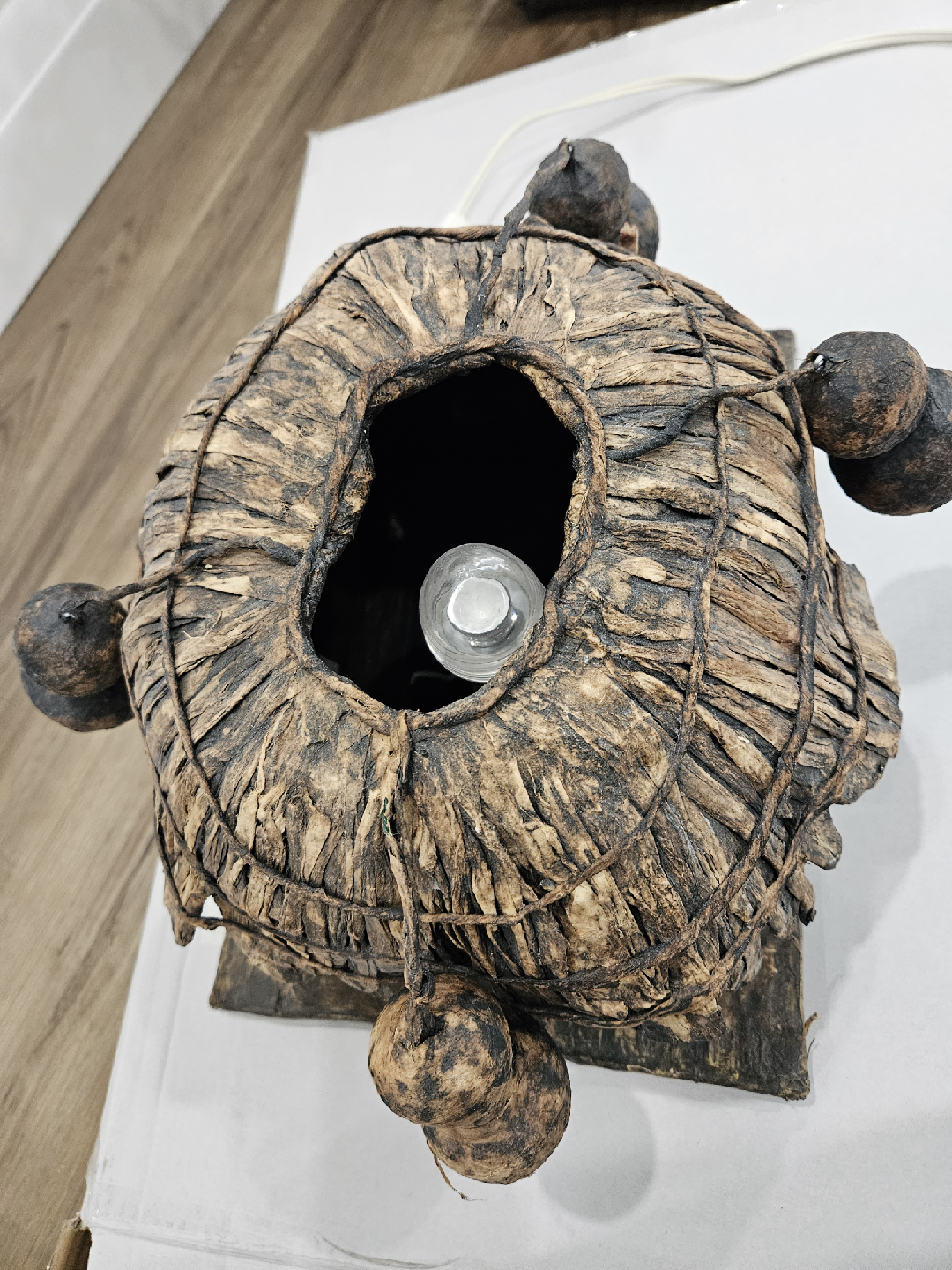 Rustic Thatched Roof Hut Lamp - photo 4