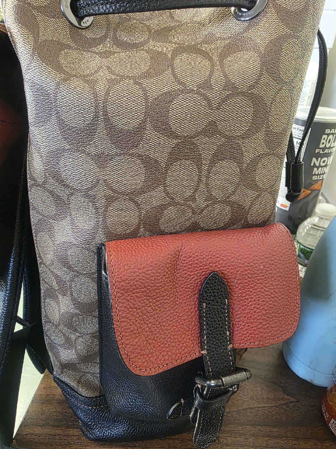 Coach Signature Jacquard Leather Backpack - photo 2