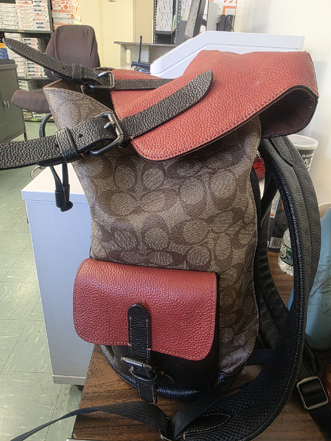 Coach Signature Jacquard Leather Backpack - photo 4