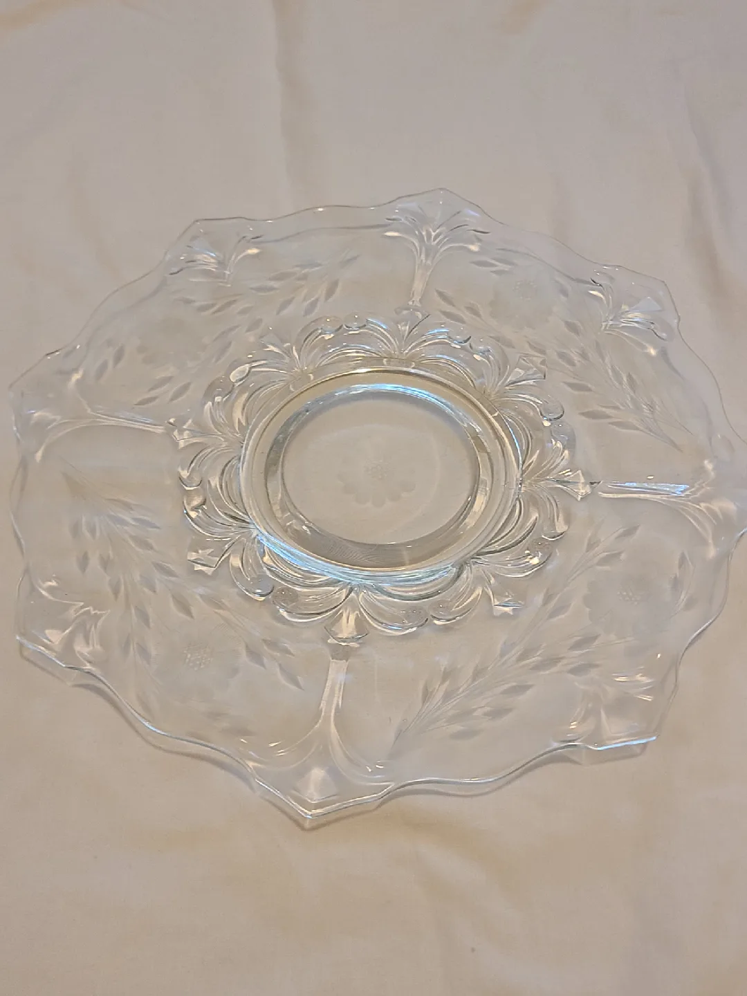 Vintage Clear Glass Serving Platter thumbnail