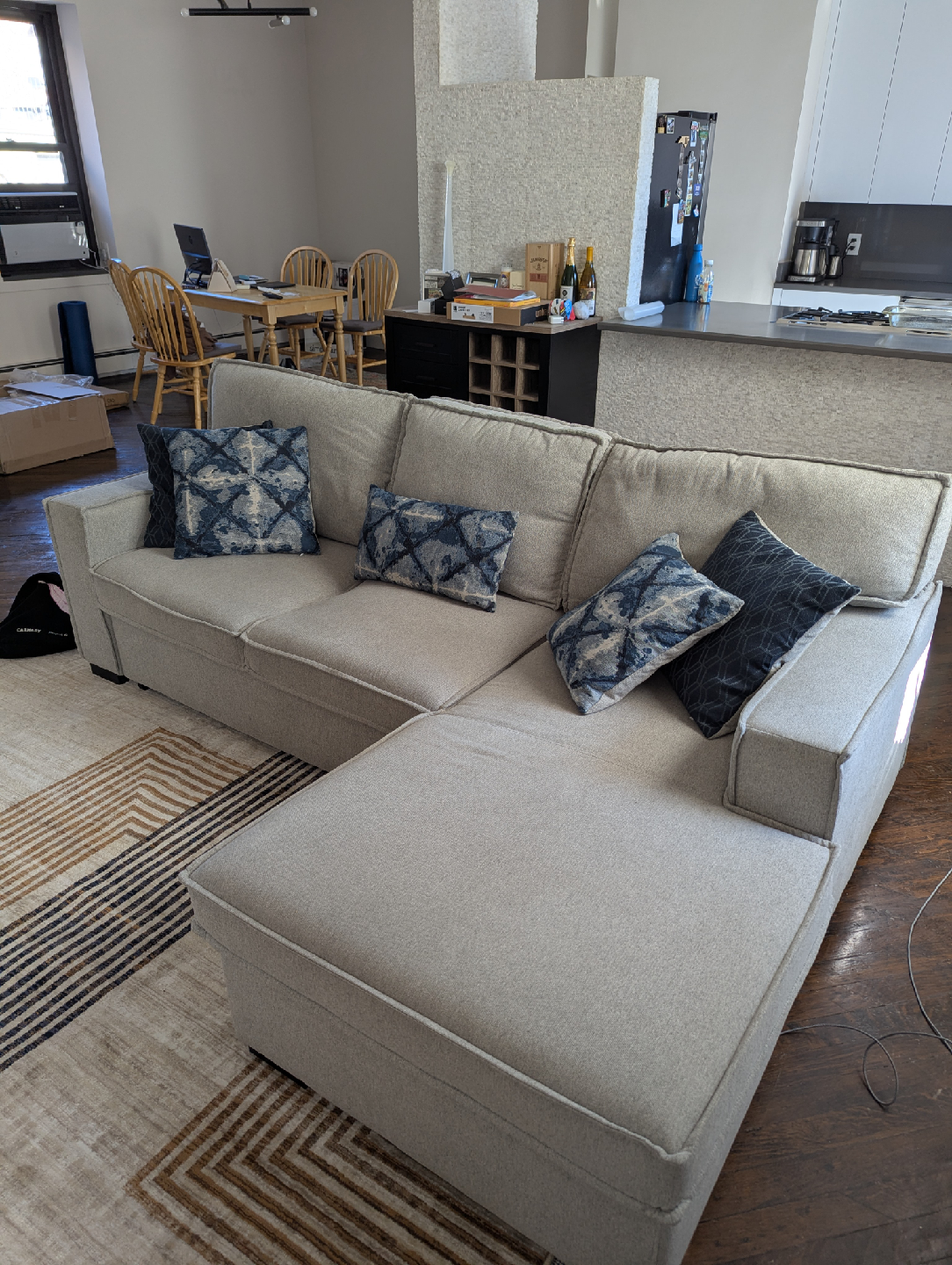 Light Gray Sectional Sofa with Storage and Trundle - photo 2