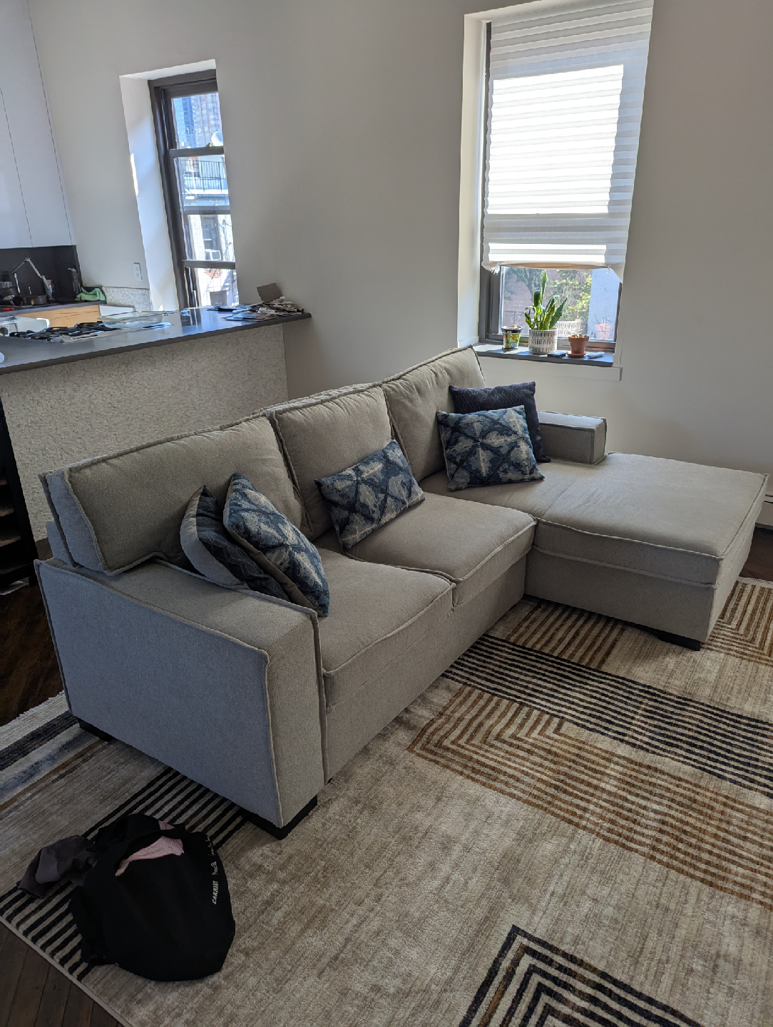 Light Gray Sectional Sofa with Storage and Trundle - photo 3