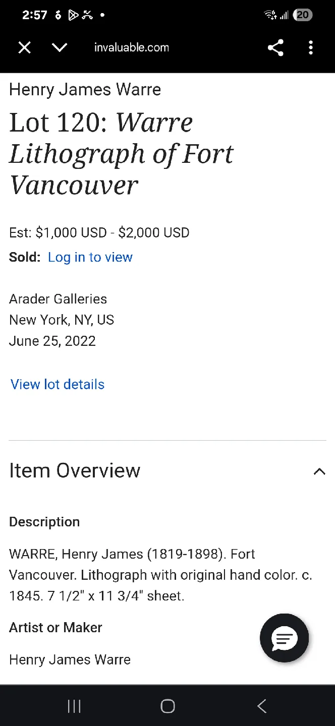 Framed Vintage Fort Vancouver Lithograph Valueable History image indicator(6)