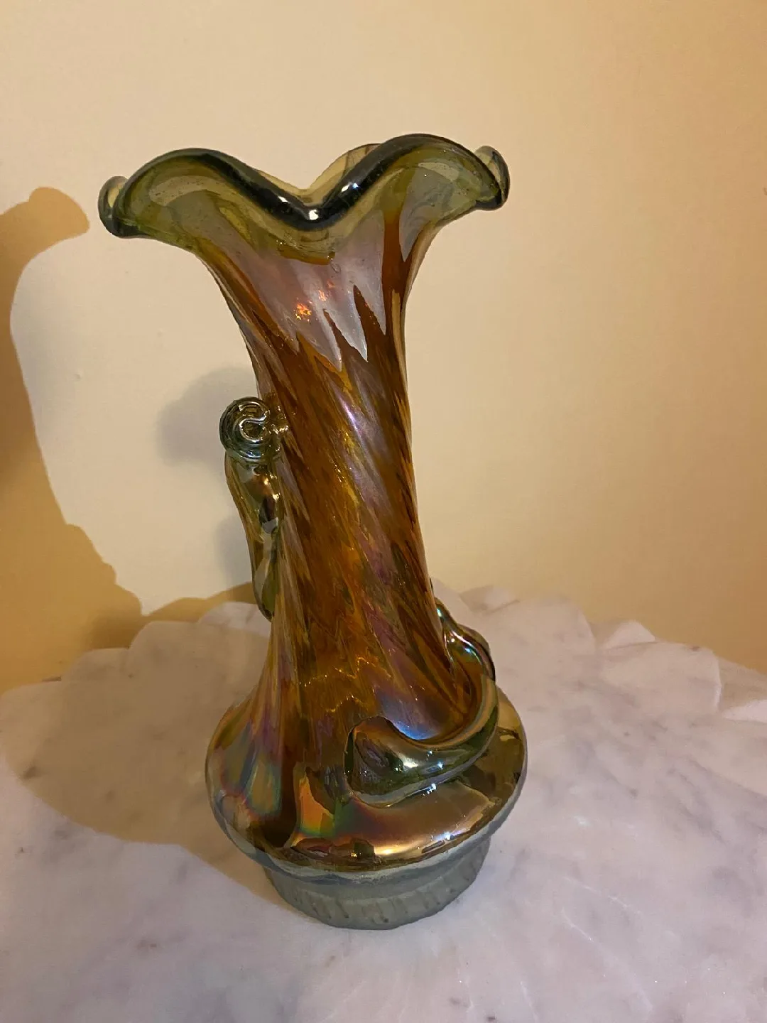 Iridescent Carnival Glass Vase image indicator(3)