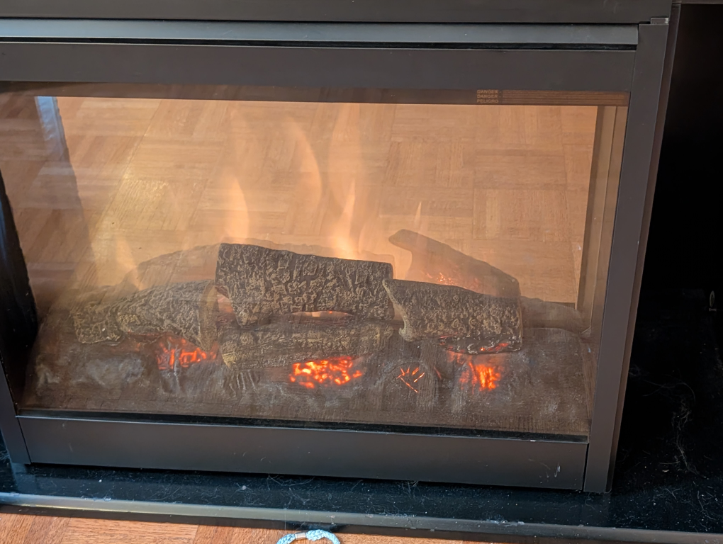 Electric Fireplace with Mantel - Black - photo 2