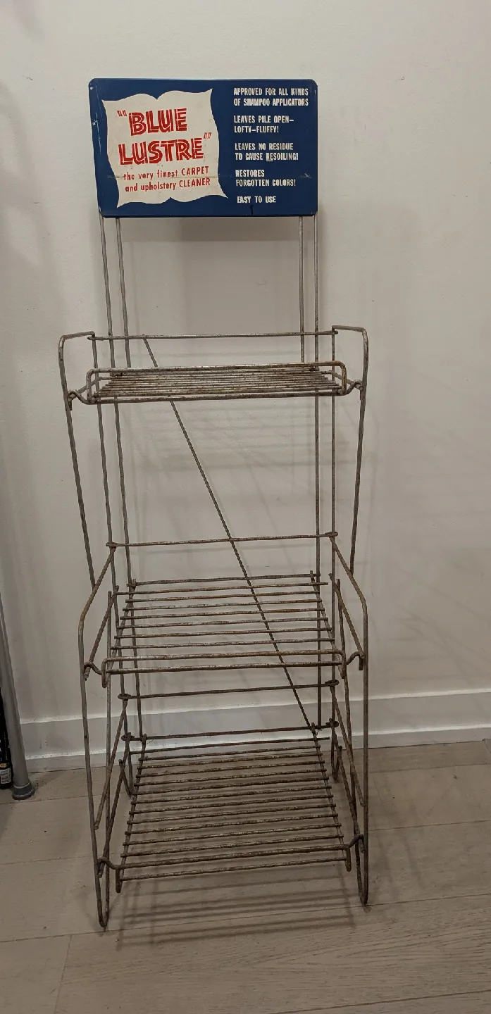Vintage Blue Lustre Foldable Carpet Cleaner Display Rack image indicator(3)