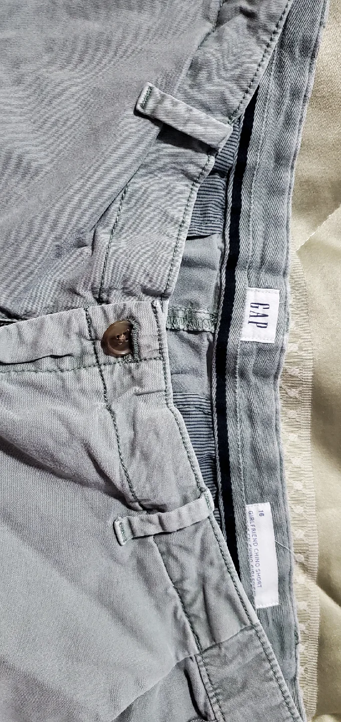 GAP Olive Green Chino Shorts - Size 16 image indicator(3)