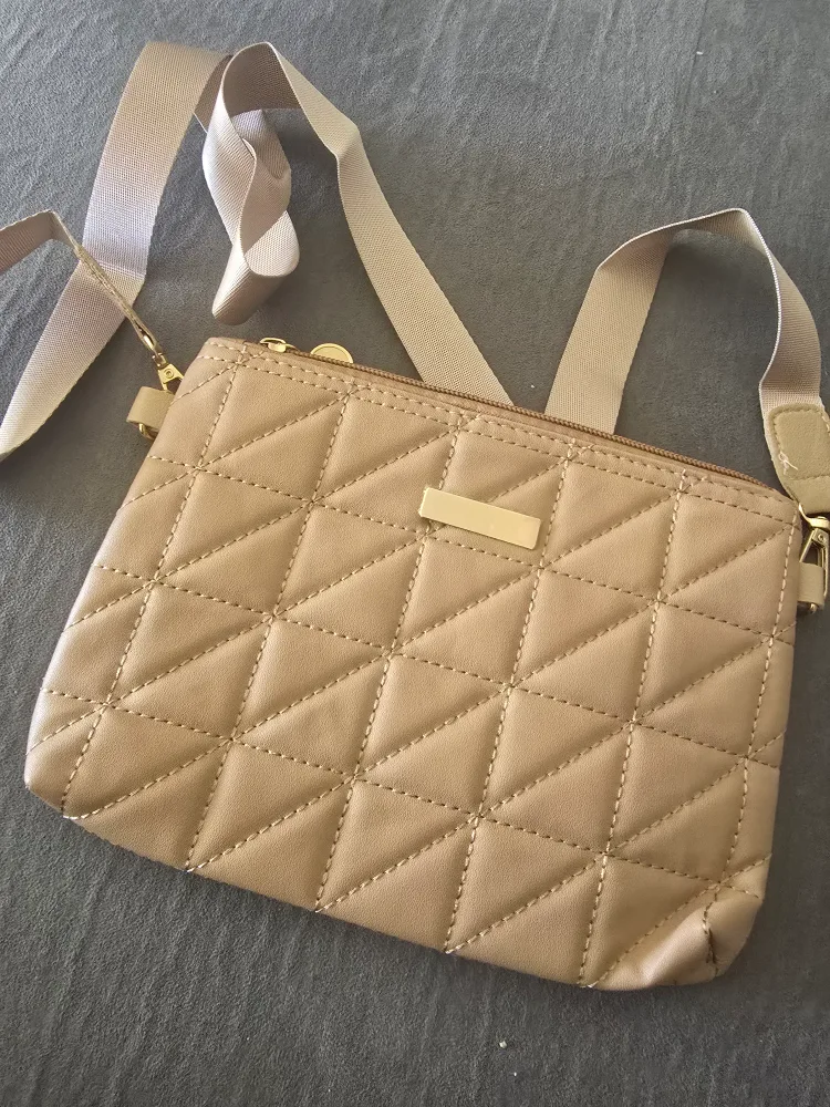 Beige Quilted Crossbody Bag thumbnail