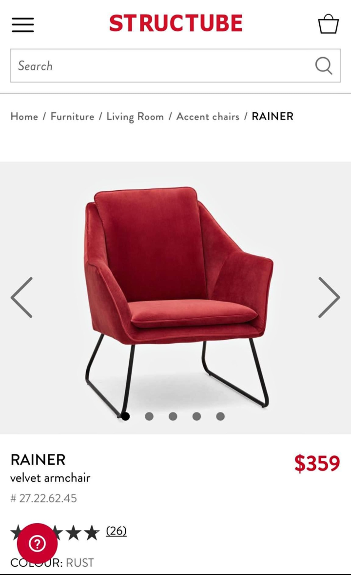 Structube Rainer Armchair in Dark Blue - photo 5