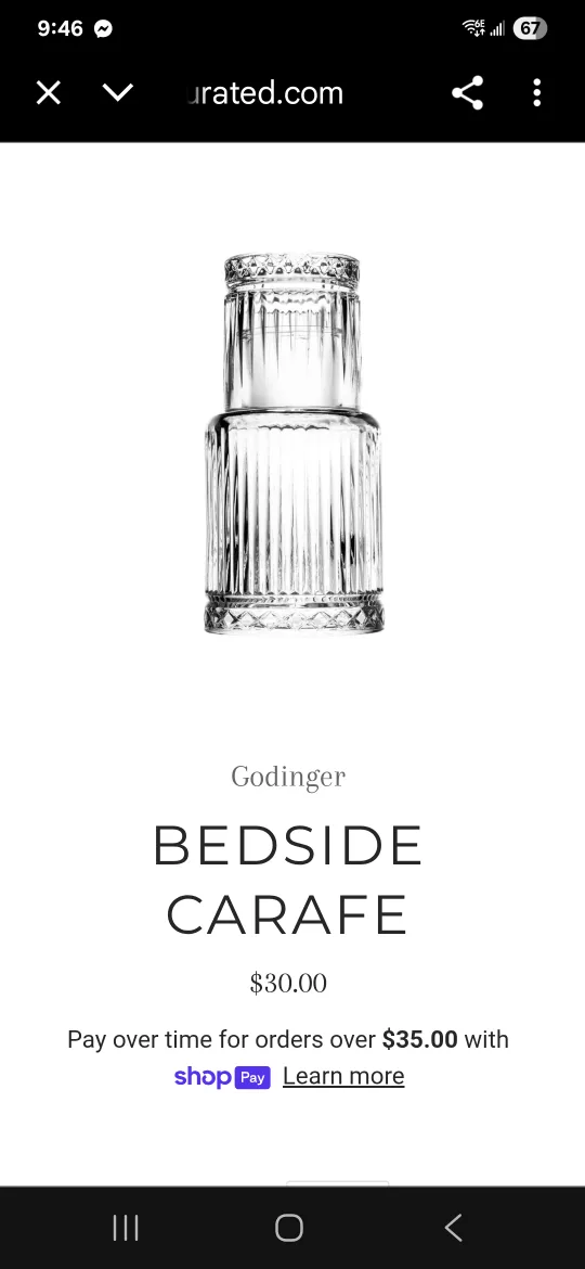 Godinger Bedside Carafe