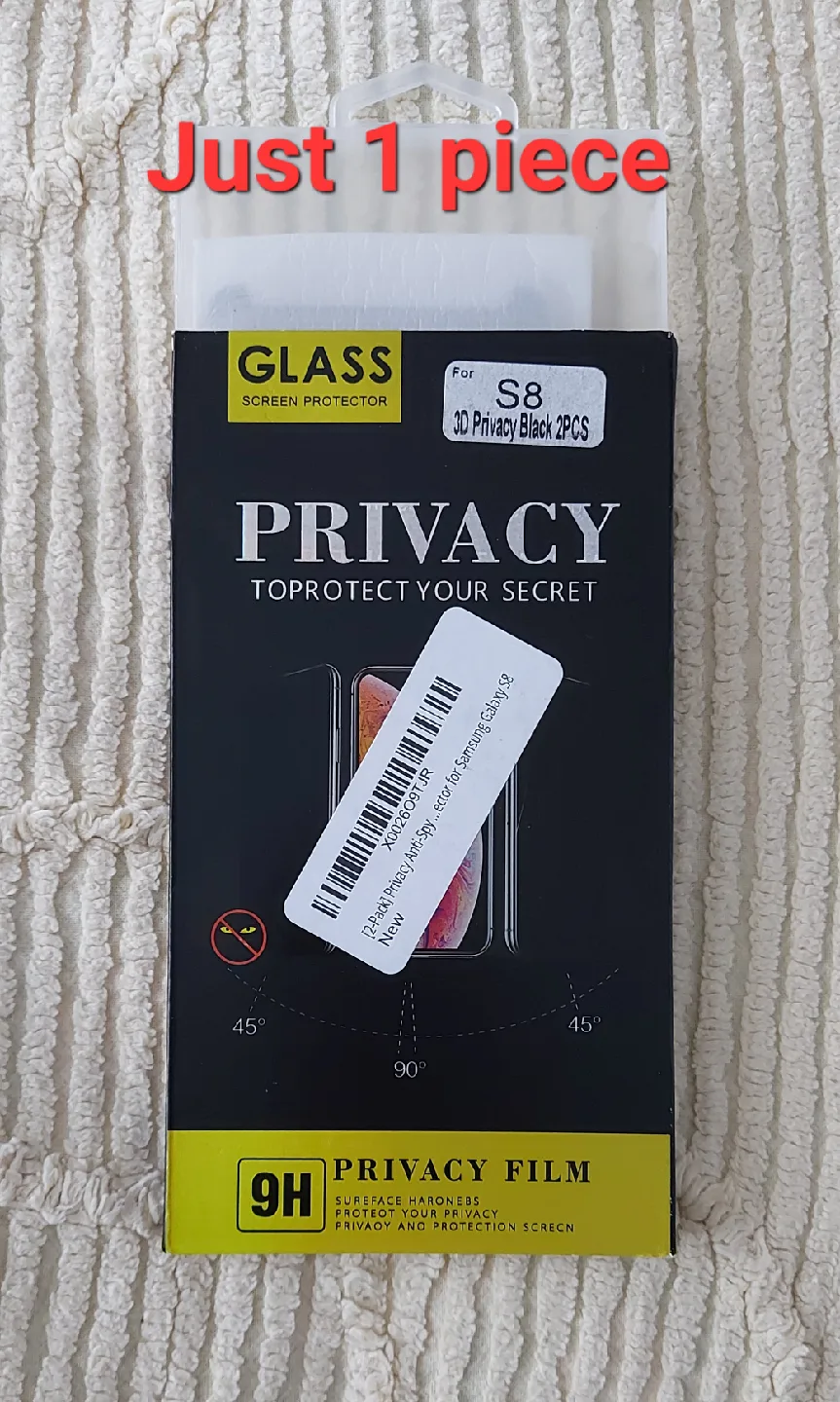 New Samsung S8 Privacy Screen Protector - 1 piece thumbnail
