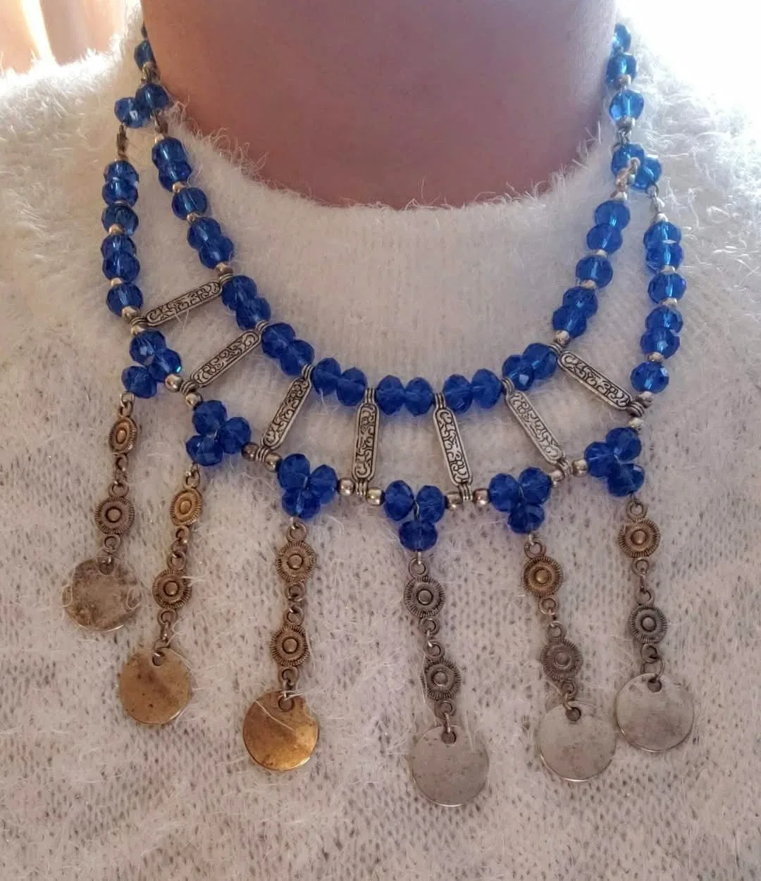 New handcrafted  dangle  Beaded Necklace & Earring Set image indicator(2)