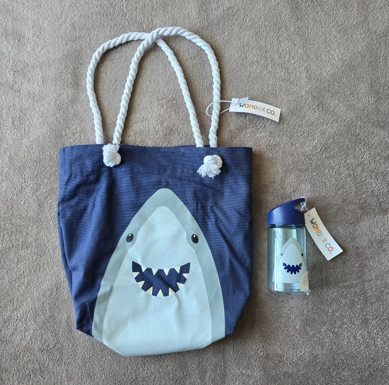 Wonder Co. Shark Tote Bag & Water Bottle Set