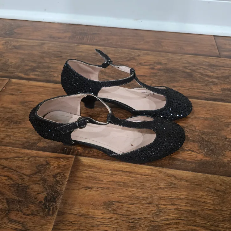 Black Sparkly Mary Jane Style Shoes thumbnail
