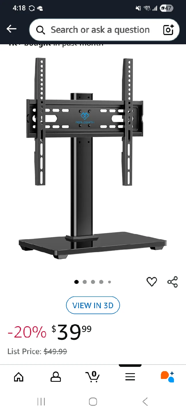 PERLESMITH Universal TV Stand for 32-60 inch TVs image indicator(3)