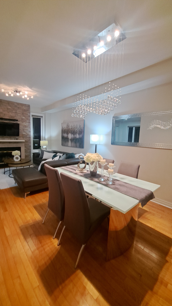Glass modern extendable dining table