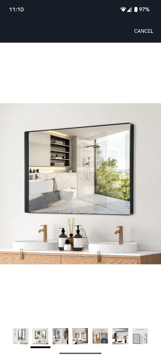 Black Framed Bathroom/Vanity Mirror image indicator(2)