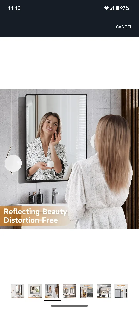 Black Framed Bathroom/Vanity Mirror image indicator(3)