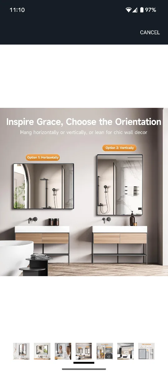 Black Framed Bathroom/Vanity Mirror image indicator(4)