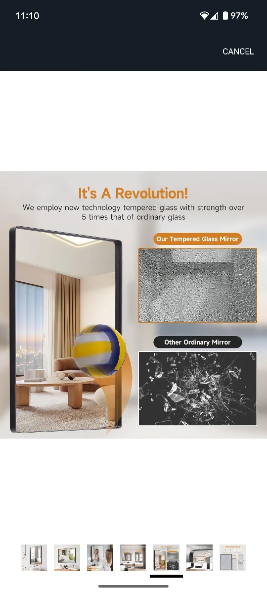 Black Framed Bathroom/Vanity Mirror image indicator(5)