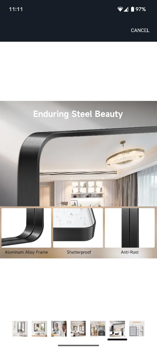 Black Framed Bathroom/Vanity Mirror image indicator(6)