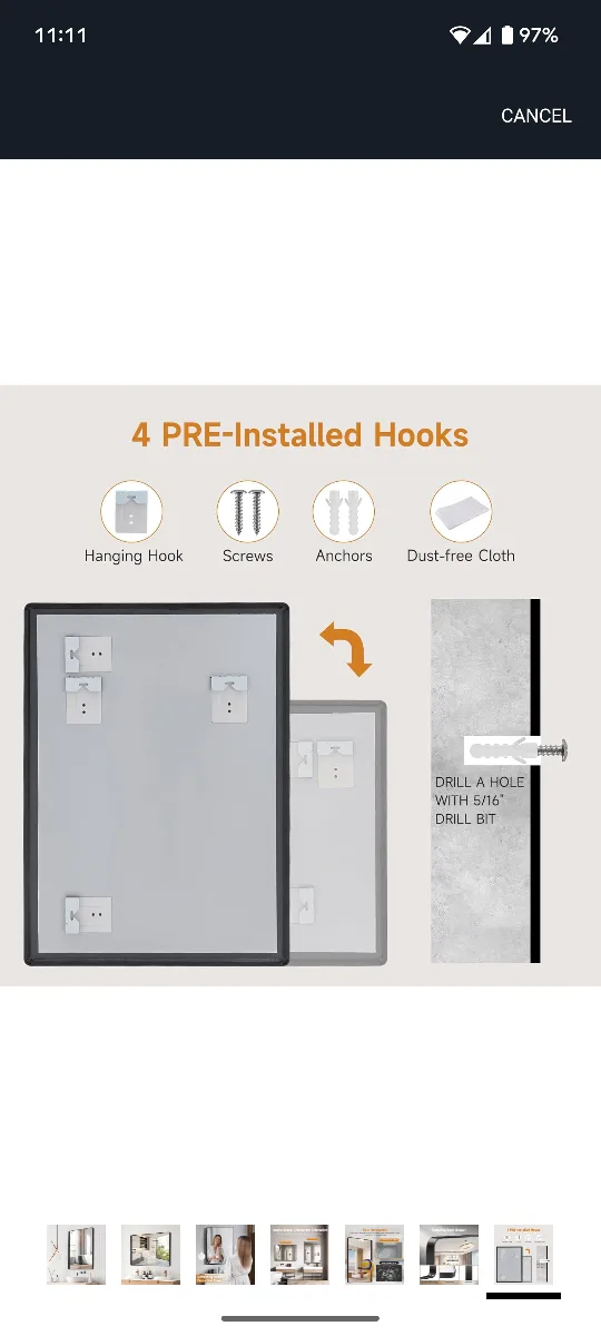 Black Framed Bathroom/Vanity Mirror image indicator(7)