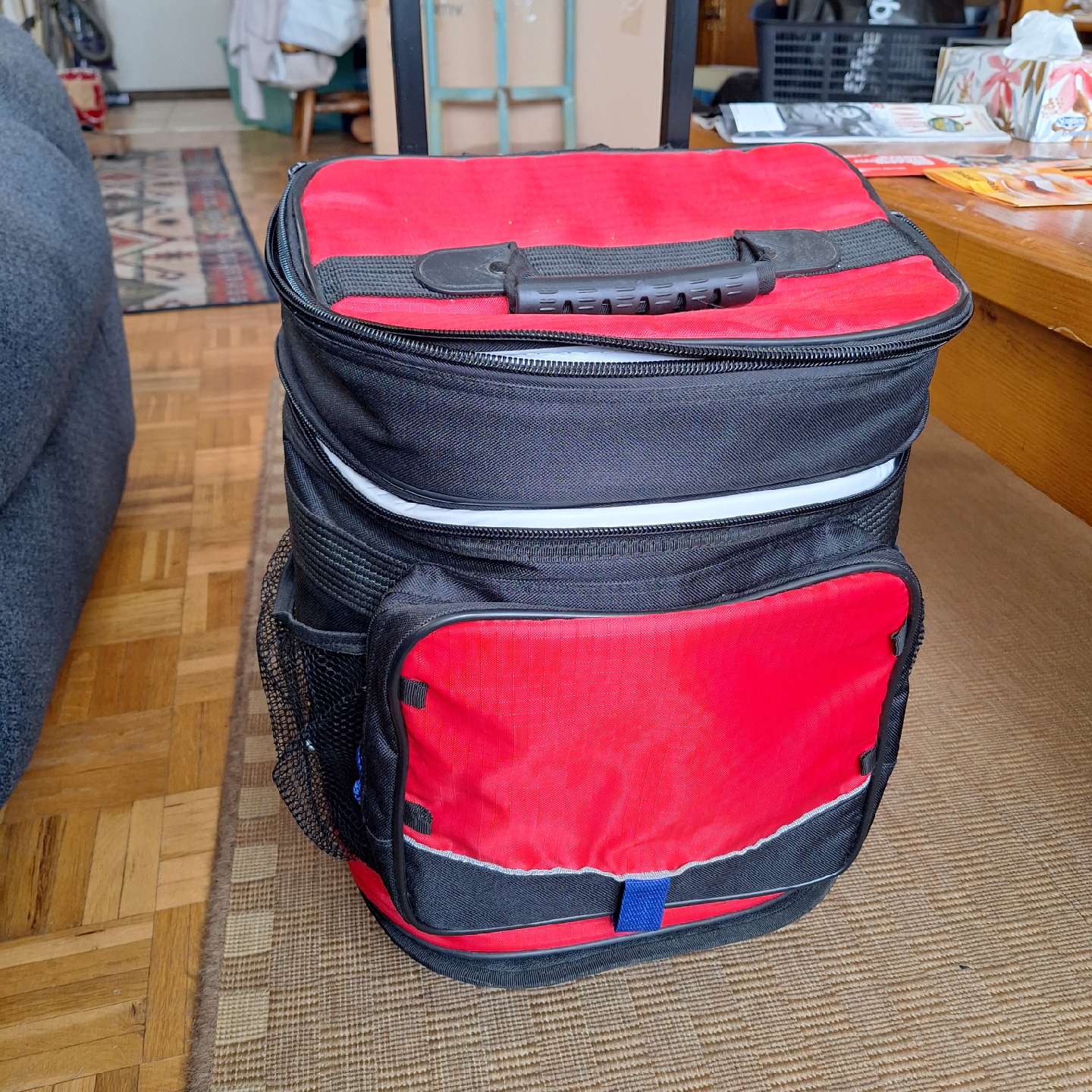 Red & Black Wheeled Insulated Cooler Bag