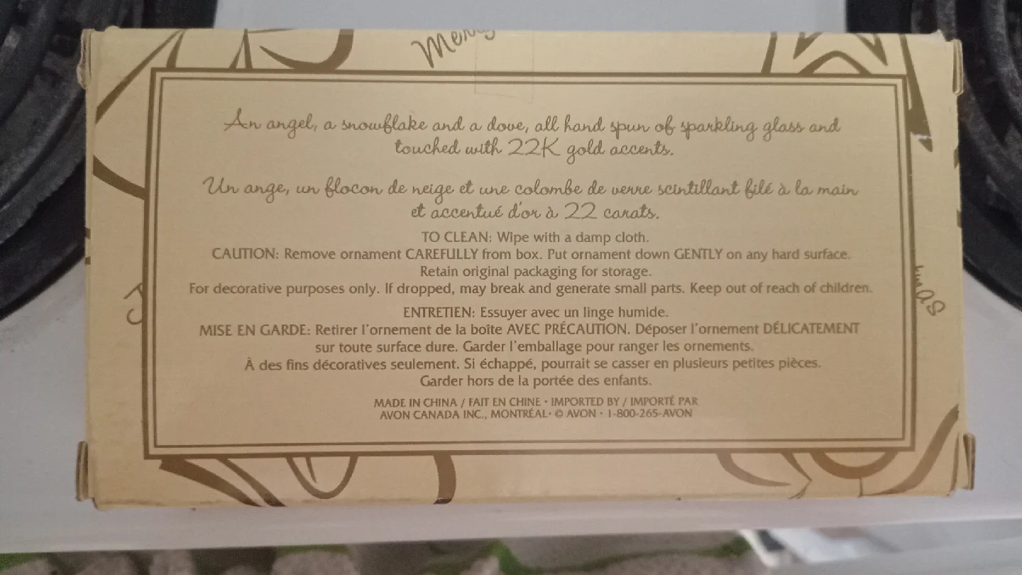 Avon Sparkling Glass Ornaments - Angel, Snowflake, Dove image indicator(2)