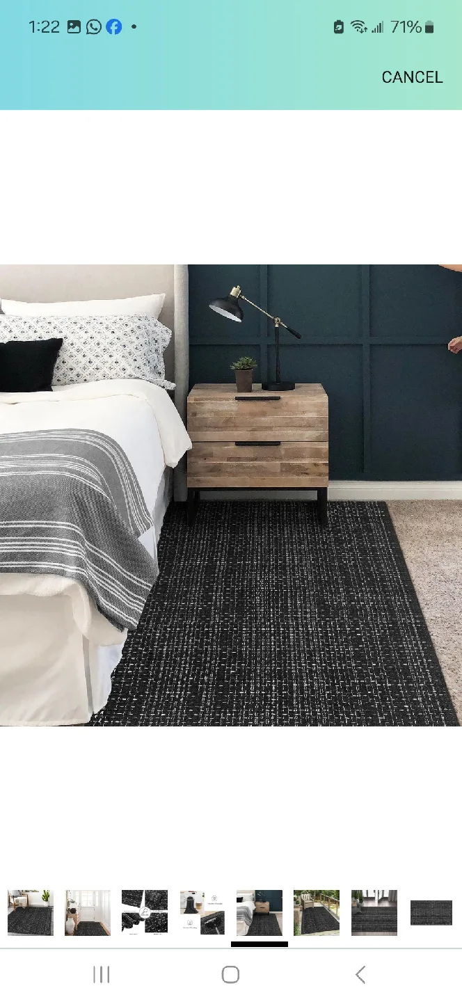 Black & White Woven Rug - Eco-Friendly & Washable runner image indicator(4)