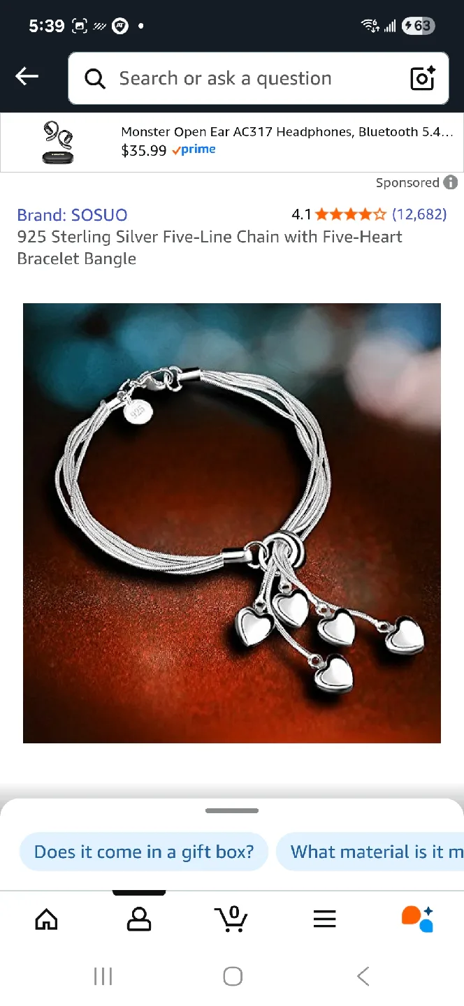 ladies  sterling silver  bracelet thumbnail