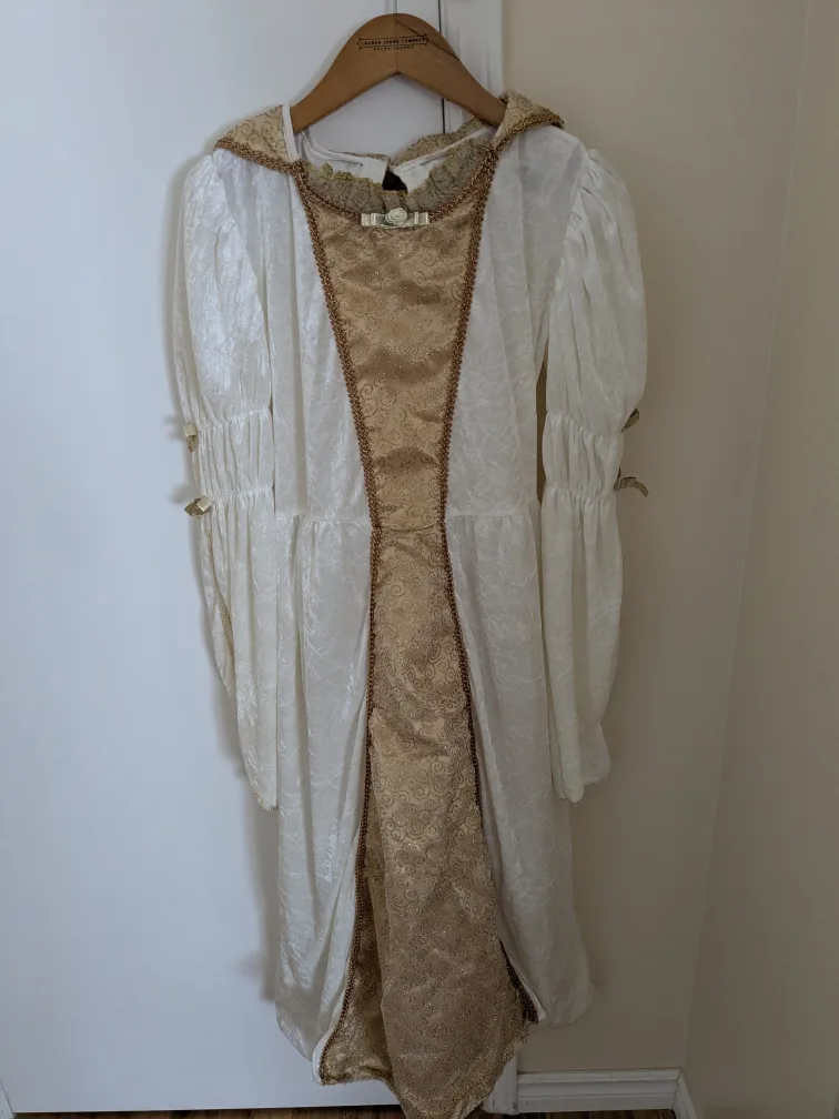 Princess Costume Dress - White & Gold size 12 thumbnail