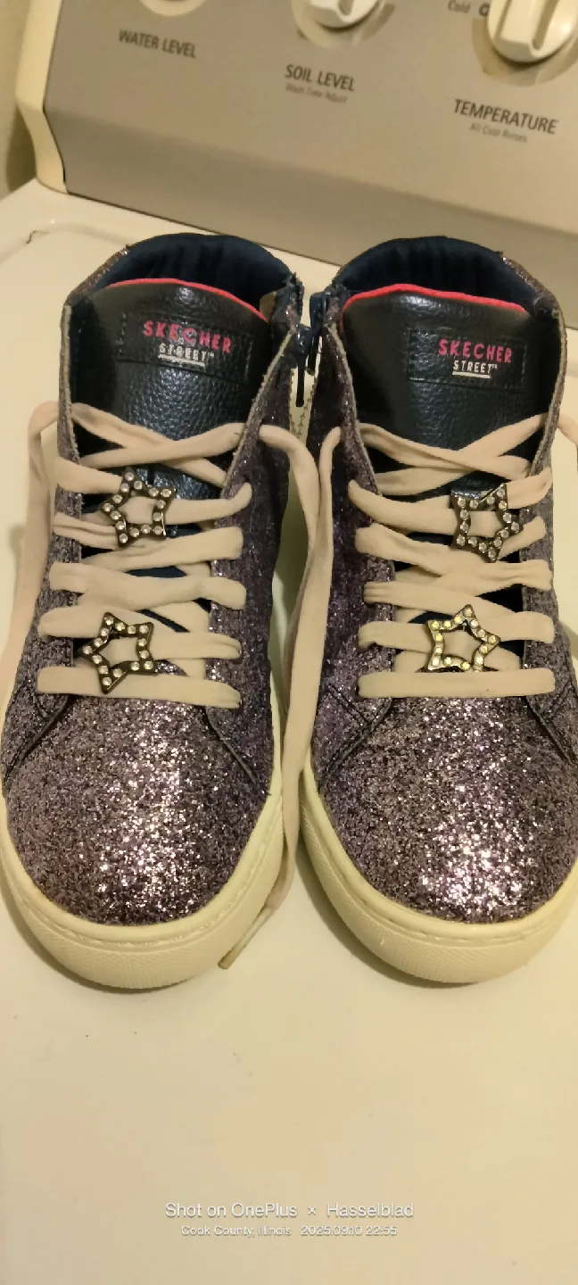 Skechers Street Glitter High-Top Sneakers - Size 3 thumbnail
