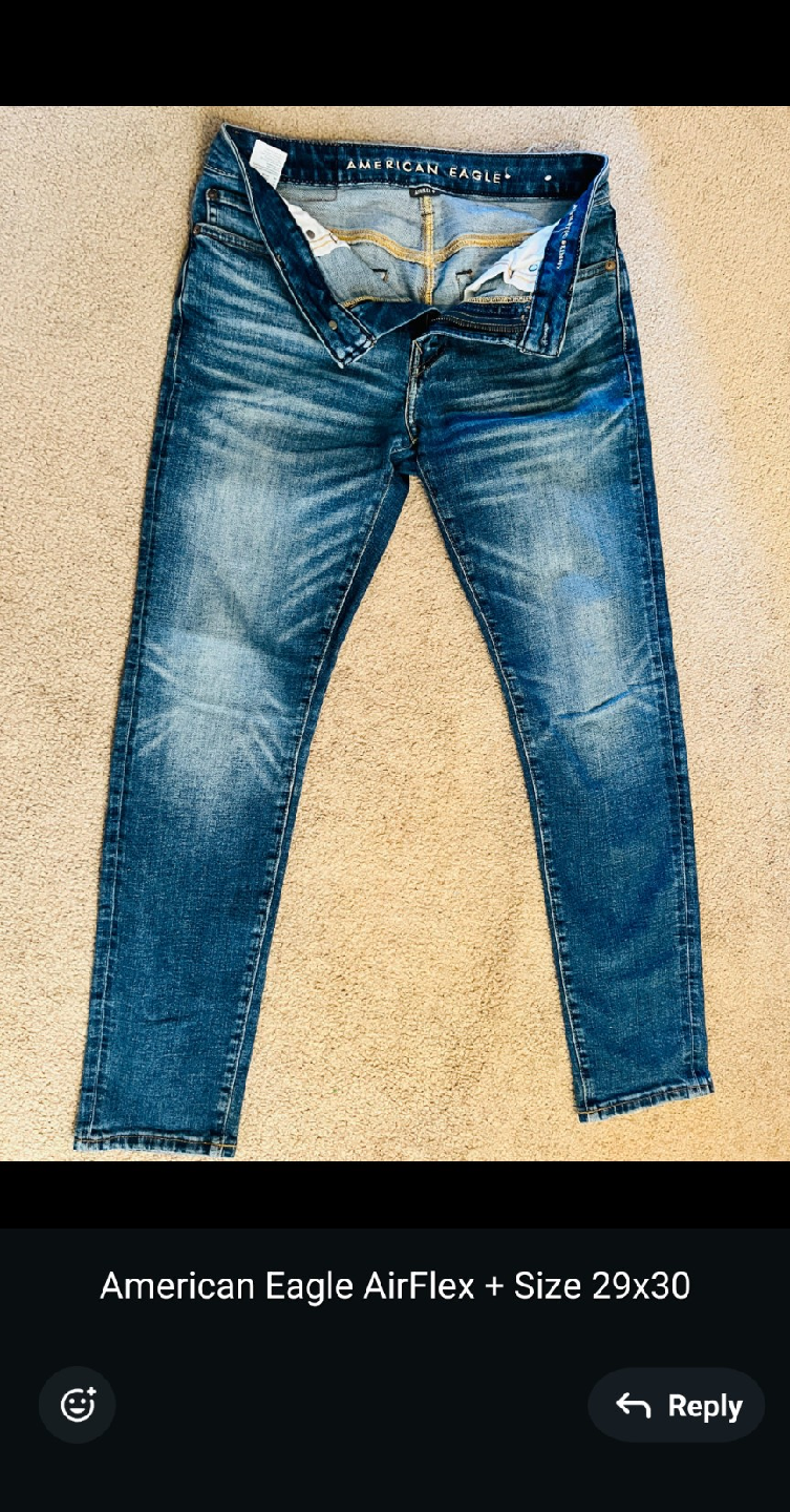American Eagle AirFlex Jeans, Size 28x28, Black