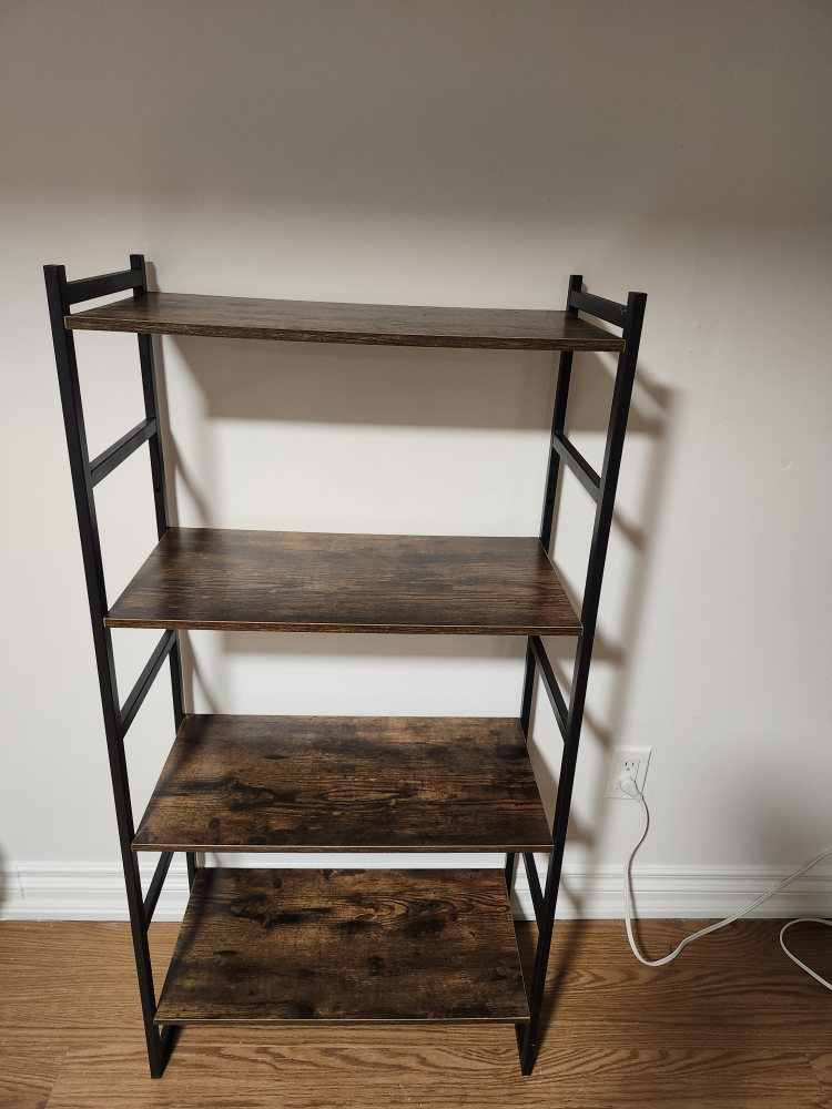 4-Tier Ladder Shelf - Brown & Black
