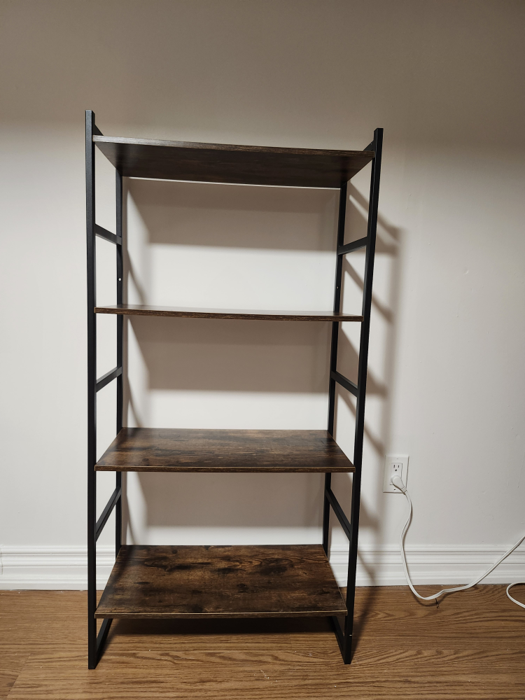 4-Tier Ladder Shelf - Brown & Black - photo 3