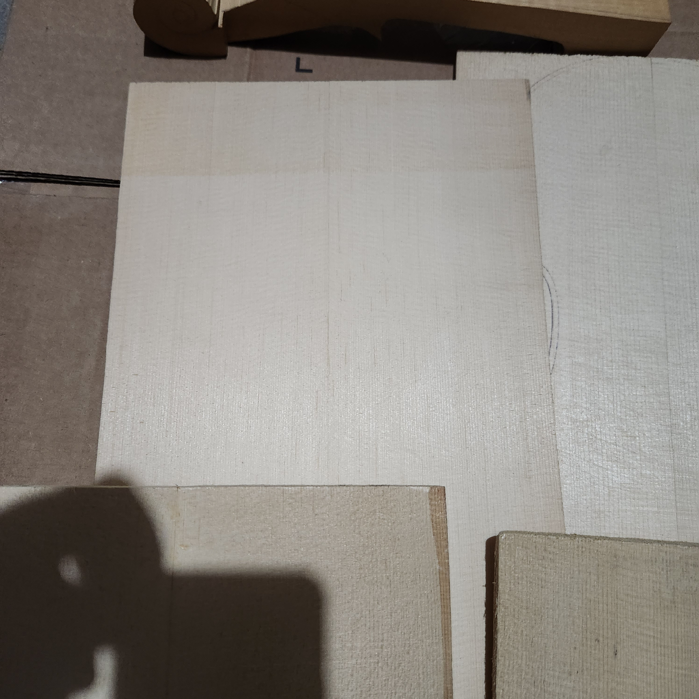 Violin Making Wood Pieces neck and 4 uncut spruce tops - photo 3