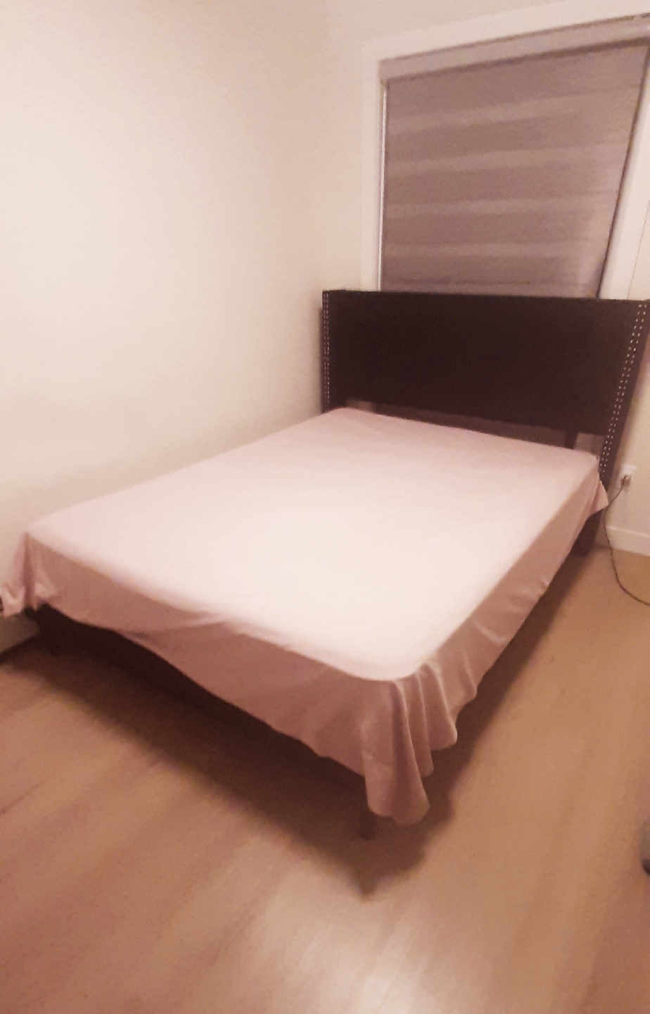 Upholstered Bed Frame with Headboard and Mattress