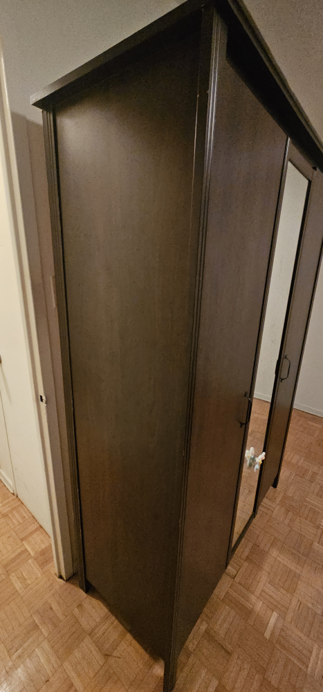IKEA Dark Brown Wardrobe with Mirror - photo 2