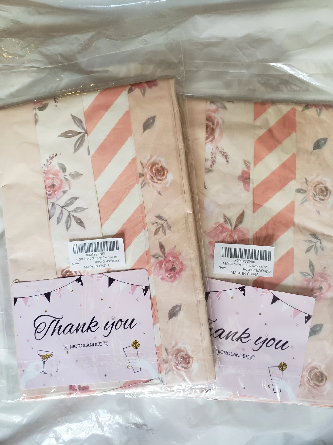 New NICROLANDEE Rose Gold Wrapping Paper