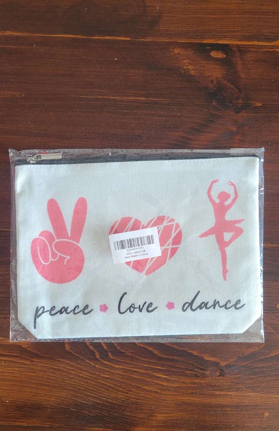New Peace, Love, Dance Makeup Bag thumbnail