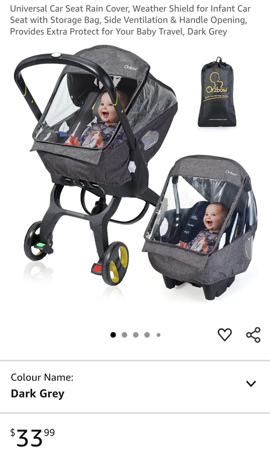 Infant Carseat rain cover/wind shield